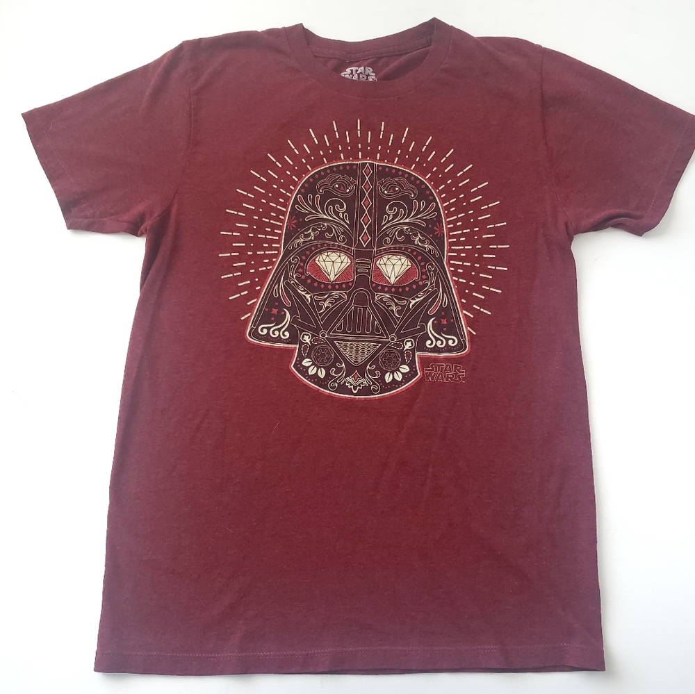 Fifth Sun Darth Vader Sugar Skull Graphic Red TShirt Small